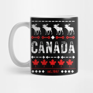 Canada Canadian Pattern Deer And Maple Leaf Mug